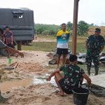 Kasiops Kasrem 121/Abw Tinjau Peroses Pembangunan Asarama di Perbatasan