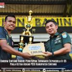 Dandim Sintang Hadiri Penutupan Turnamen Sepakbola U-35 Piala Ketua Askab PSSI Kabupaten Sintang
