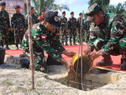 Danrem 121/Abw Dampingi Pangdam XII Tanjungpura Peletakan Batu Pertama Mushola Al-Firdaus Di Pos Pamtas Sungai Daun