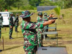 Korem 121 Alambhana Wanawwai Gelar Latihan Menembak Senjata Ringan Jenis Pistol