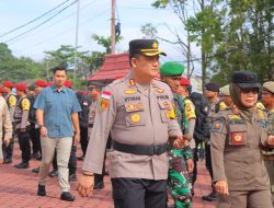 Kodim Sintang Ikuti Apel Pergeseran Pasukan Pengamanan Pemungutan Suara Pilkada Polres Sintang