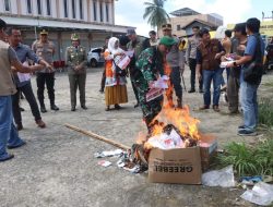 Wakili Dandim, Pasiops Hadiri Pemusnahan Surat Suara Rusak dan Berlebih