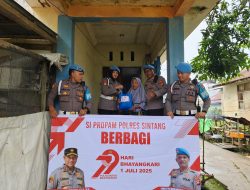 Kasi Propam Polres Sintang Pimpin Langsung Kegiatan ” PROPAM BERBAGI ” Jelang HUT Bhayangkara ke 79