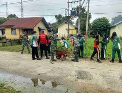 Gandeng Masyarakat dan Pelajar Koramil 1205-06 Gelar Bakti Sosial