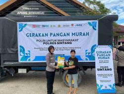 Polres Sintang Gelar Gerakan Pangan Murah, Disambut Antusias Warga