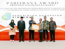Pemkab Sintang Raih Penghargaan Paritrana Award Tingkat Provinsi