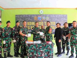 Danrem 121/Abw Terima Penyerahan Barang Bukti Sabu ± 5,1866 Kilogram, Hasil dari operasi Satgas Pamtas Yonarhanud 1/PBC Di Wilayah Perbatasan