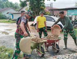 Satgas TMMD Ke-126 Kodim 1207/Pontianak Lakukan Pengurugan Tanah untuk Pembangunan Infrastruktu