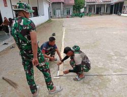 TMMD Kodim 1207/Pontianak Bangun Fasilitas Olahraga