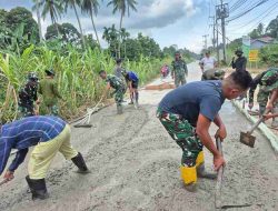 Satgas TMMD Ke 126 Kodim 1207/Pontianak Tahun 2025. Lanjutkan Percepatan Pengecoran Jalan
